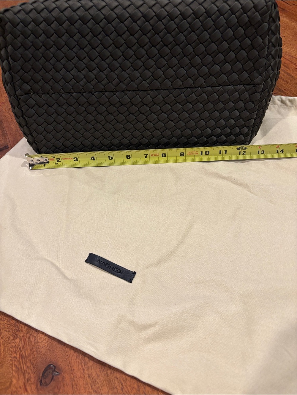 Naghedi Charcoal Woven Tote with Coordinating Pouch - Picture 5 of 10